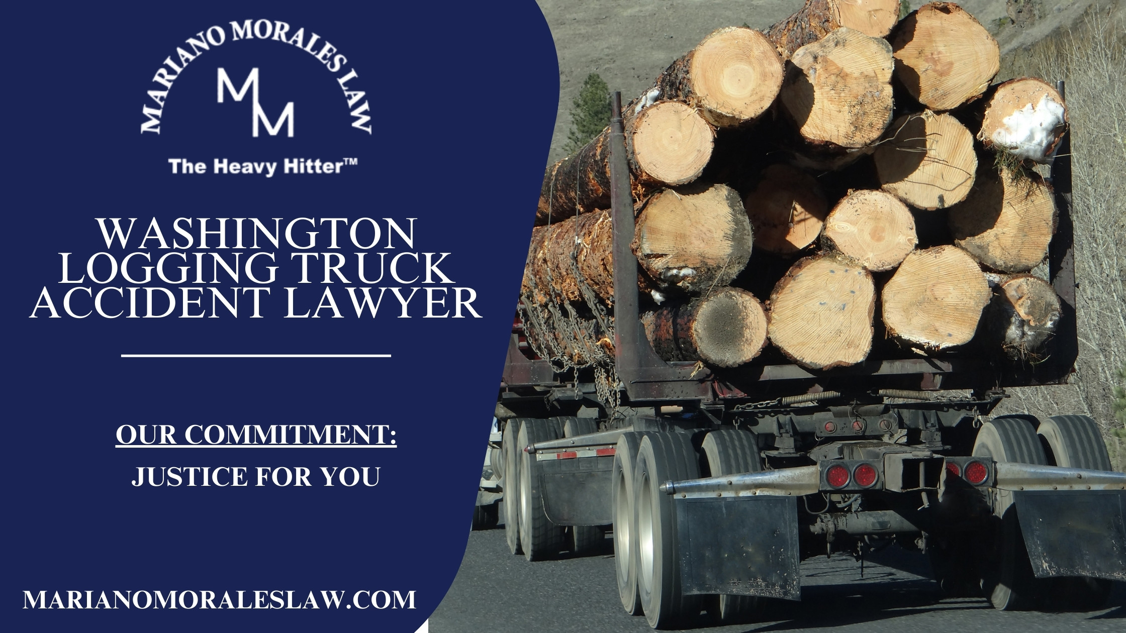 A logging truck loaded with timber, representing the focus of a Washington Logging Truck Accident Lawyer dedicated to advocating for accident victims' rights and compensation.